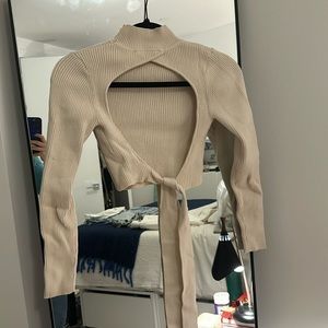 Zara cropped open back sweater